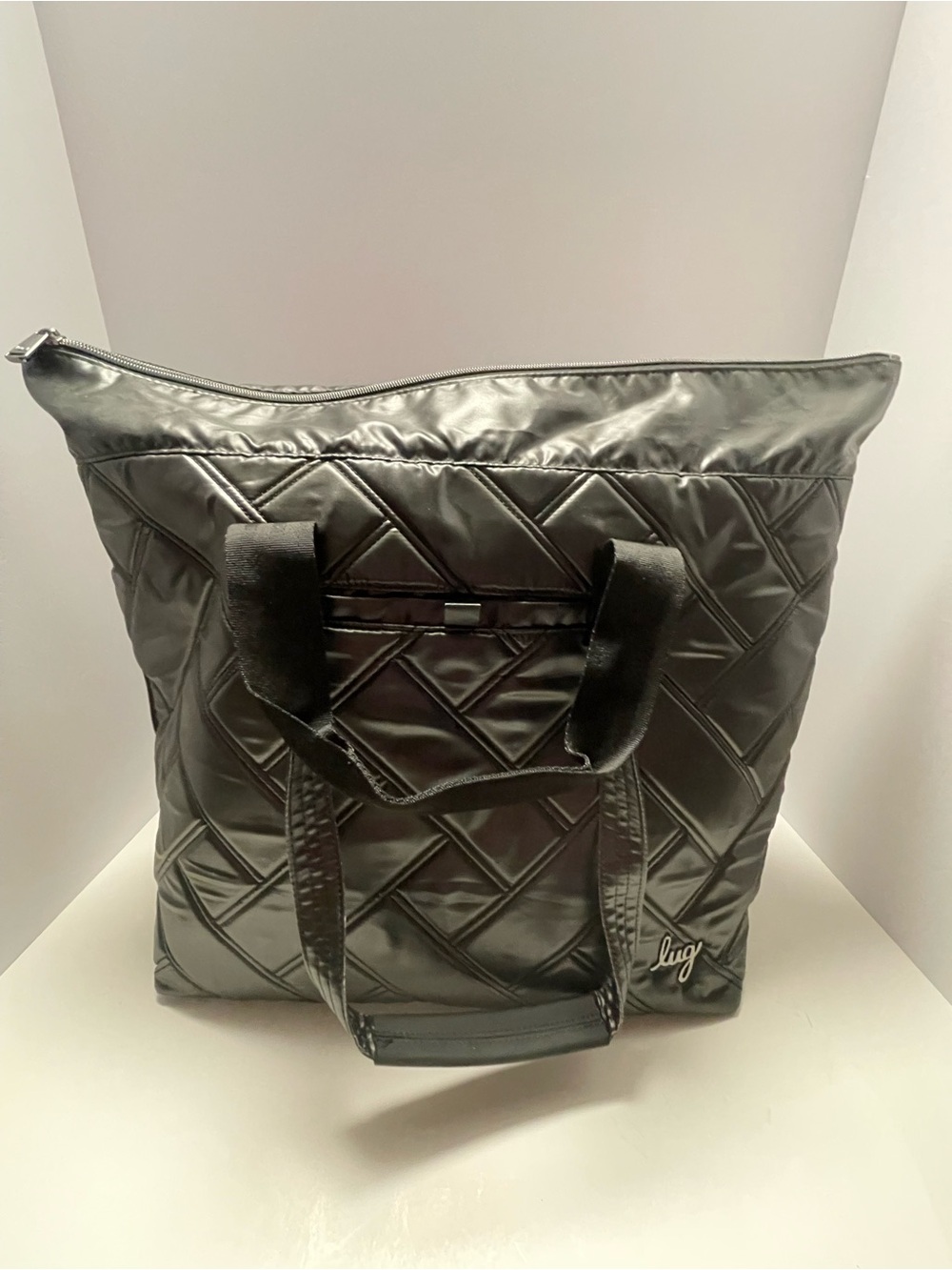 lug Quilted Tote Bag - Black
